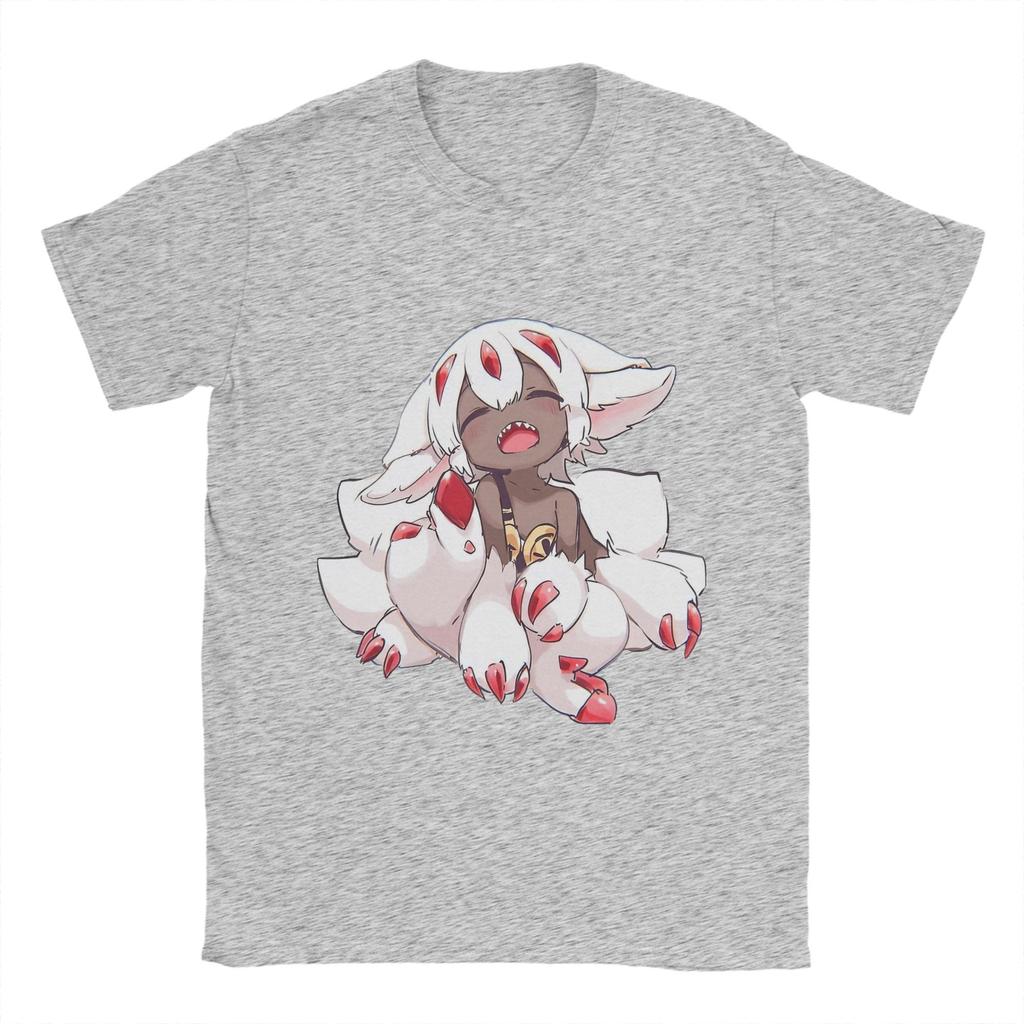 Herren T-Shirt Made in Abyss Vintage Baumwoll-T-Shirt Kurzarm Faputa T-Shirts Rundhals Kleidung Geburtstagsgeschenk