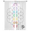 Circle Flower Geometry Lotus Sheer Curtains for Bedroom Living Room Voile Window Curtains Tulle Curtains for Kids Room