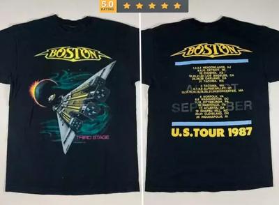 Boston Rock Band Concert Tour 1987 T-Shirt 2 Boston Tour Shirt Boston Rock Ban