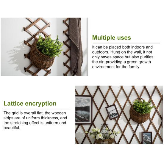 Wooden Extendable Trellis Adjustable Wall Mounted Trellis Indoor Outdoor Flexible