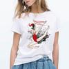 Elegant Ballet Print Short Sleeve T-shirt Women's Slim Fit Summer Top Modal Fabric Student Girl Fashion Polyester