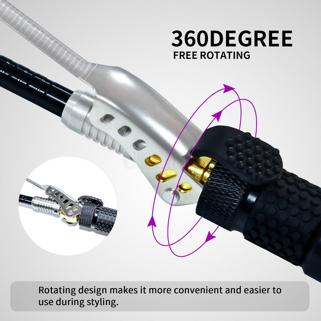 Ondulător de păr pentru bărbați, ceramică, 7 mm, baghetă de ondulare a părului, păr mic, ondulatori de păr ondulat adânc, role, ondulator, rotativ la 360 de grade