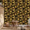 Golden Hibiscus Wallpaper Ochre and Gold, Subtle Detail 50x1000