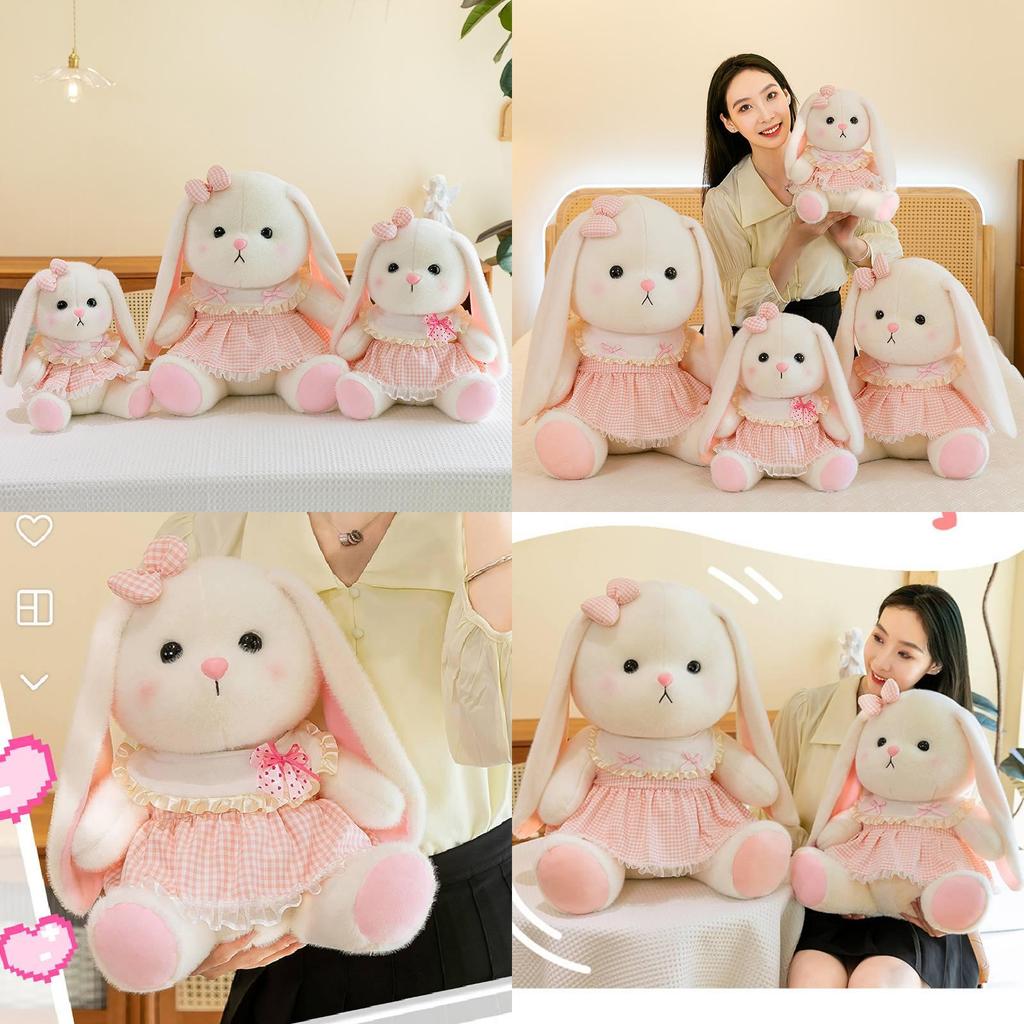 Adorable Plush Rabbit Doll With Cute Flower Dress Perfect For Girls Birthday Gifts