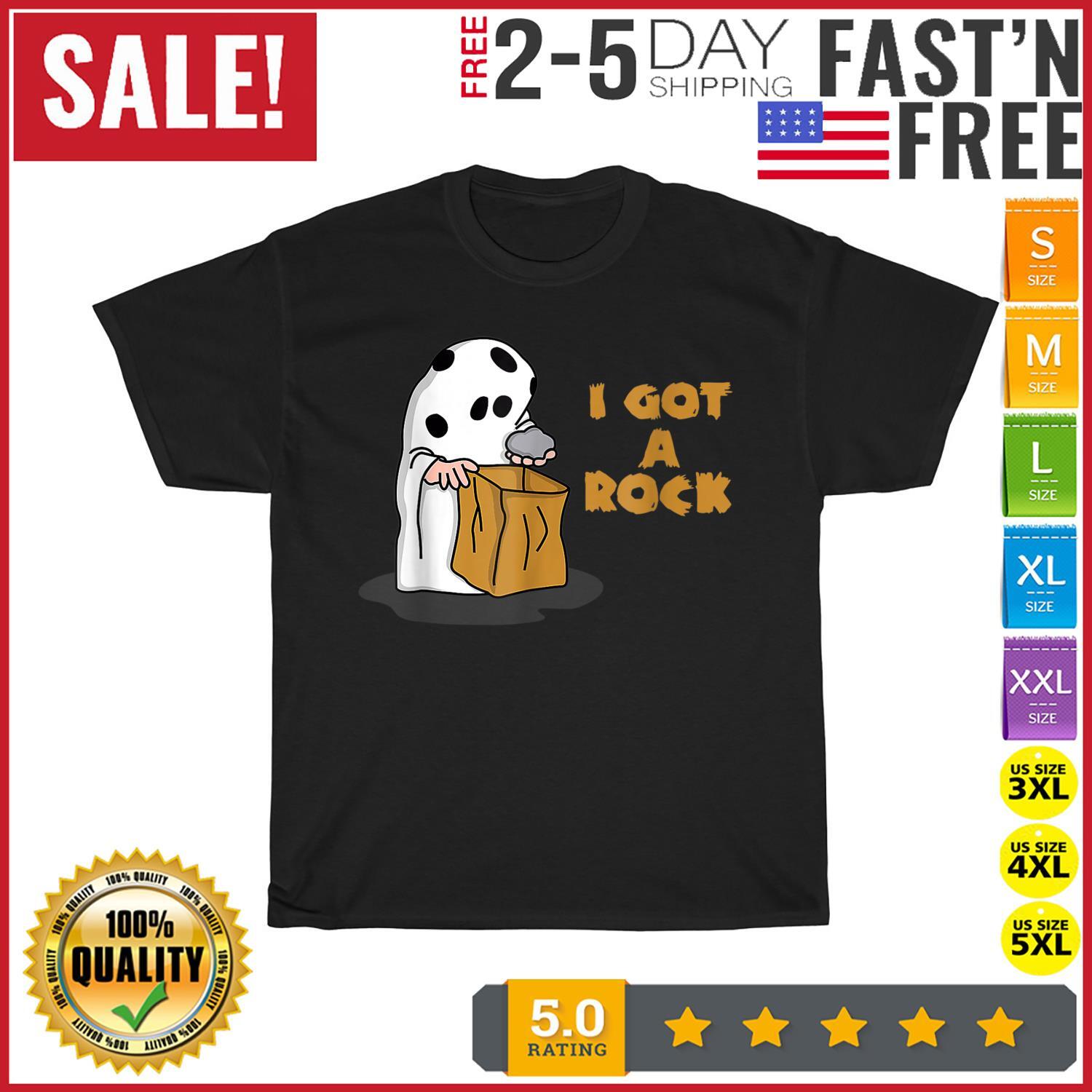 I Got A Rock Funny Halloween Trick Or Treat Ghost Vintage T Shirt Mens Womens Tees Top Men Women NEW 2XL