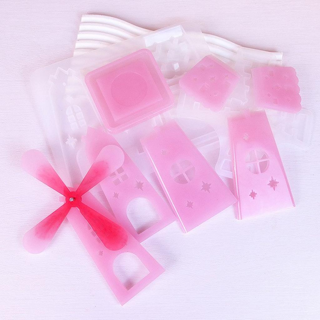 Candle Holder Silicone Mold Rotating Windmill Shape Handmade Art Supplies Silicone Texture for Making Candle Holder