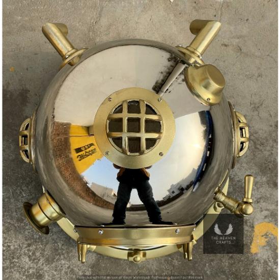 Anchor Diving Helmet Vintage Divers Helmet Deep Sea US Navy Mark IV 18 Inch Solid Steel And Brass Replica Gift