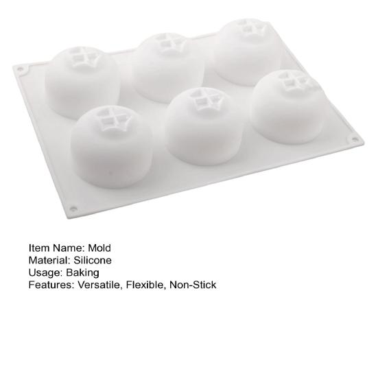 Silicone Baking Mold 6-Cavity Blueberry Non-Stick Flexible Cake Mold for Candy Chocolate Reusable Dishwasher Safe Bakeware for DIY Kitchen