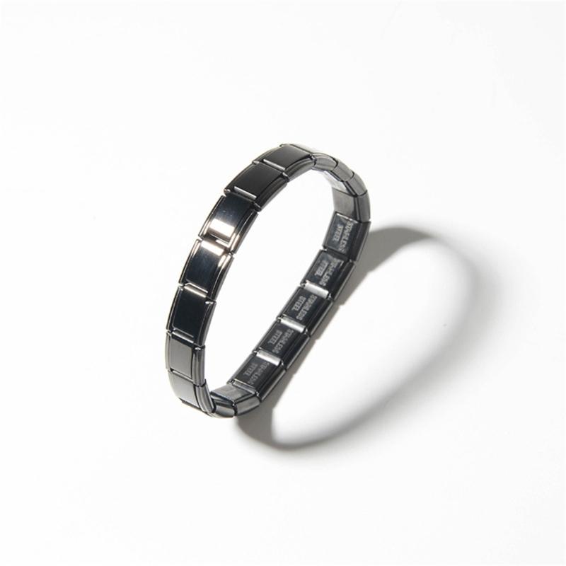 Italian Charm Link Bracelet Jewelry Making Part Module Accessaries Stainless Steel Texture Bracelet Making Supplies