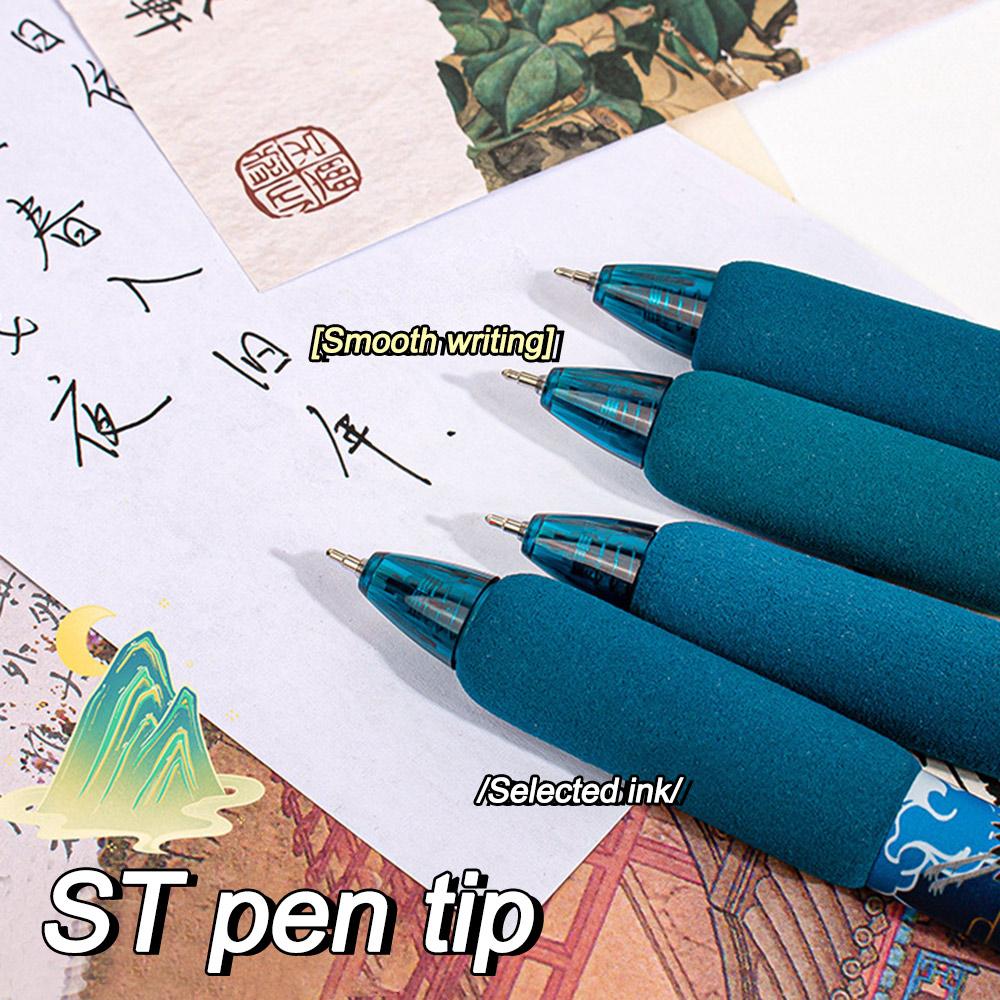 4PCS/Box Soft Cloud Grip Signing Pen ST Tip Writing Tools New Ballpoint Pen  Student