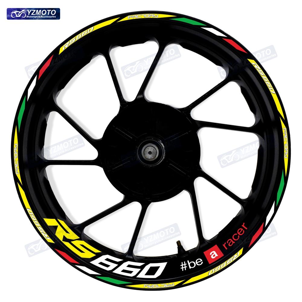 For RS660 RS 660 Motorcycle 17 Inch Racing Racing Wheel Stickers Car Reflective Rim Motorbike Bicycle Hub Tape Decal Sticker
