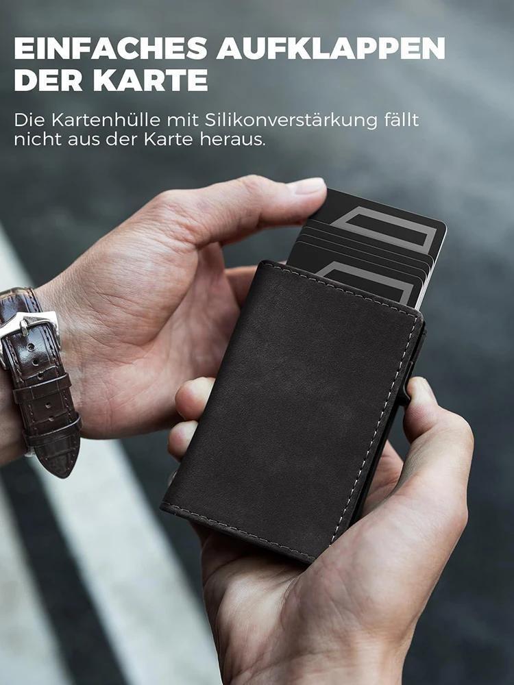 Slank lommebok med myntlomme Kredittkortlommebok Herre for Magnetisk lukking RFID-beskyttelse Herrelommebok