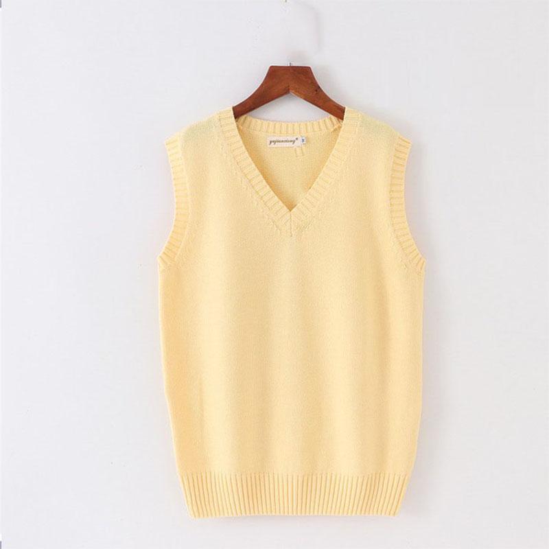 Gilet a Maglia Senza Maniche Donna Uomo Scollo a V Preppy Studenti Ragazzi Ragazze Classico Primaverile Maglione Lavorato a Maglia Moda Coreana Gilet Retrò