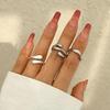 Eye Catching Gold/Silver Tone Rings Set Unique Bendable Rings Jewelry Set Liquid Lava Shaped Rings for Fashion Lovers
