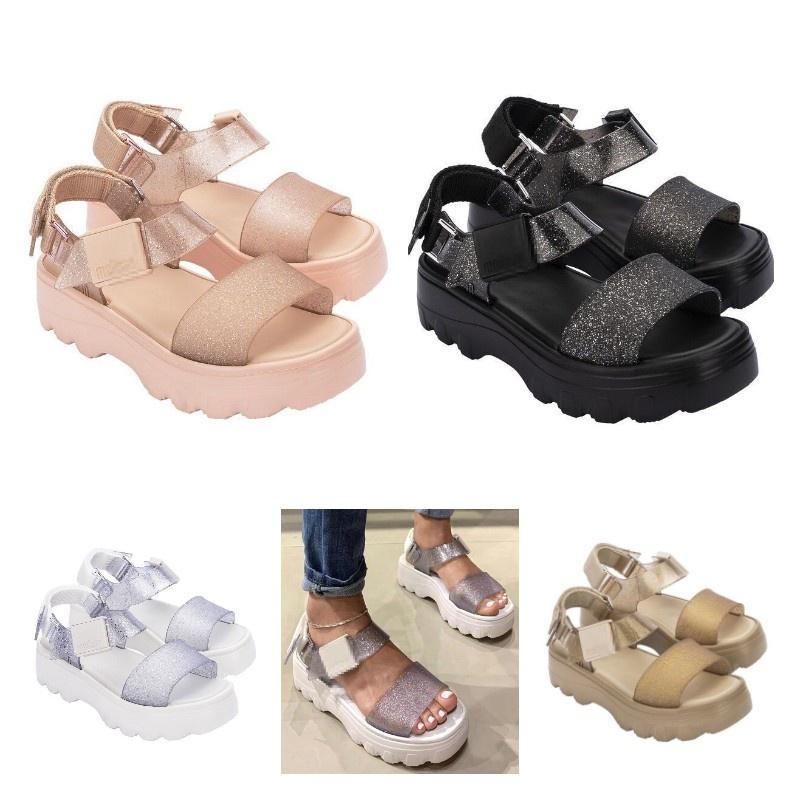2023melissa Stylish Melissa Women's Flat Sandals With Chunky Soles And Trendy Wide Straps