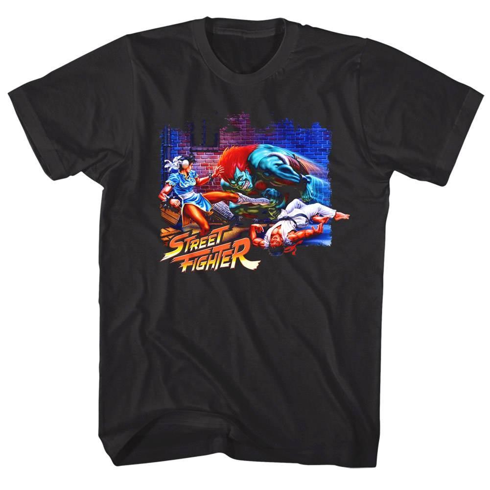 Street Fighter Blanka v Chun-Li Men T Shirt S
