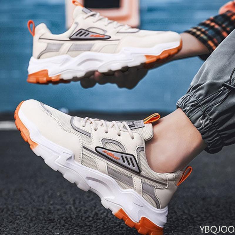 Wszechstronne buty sportowe nowe wiosna jesień oddychające buty do biegania buty na grubej podeszwie modne casualowe wygodne buty męskie