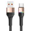 USAMS 6A USB Typ C Kabel LED Indikátor Lightning Kabel Pro iPhone 13 12 Huawei Samsung Xiaomi Mobilní Telefon PD 100W Rychlá Nabíječka