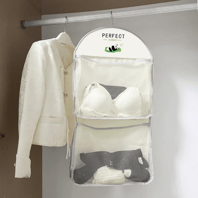 New Style Underwear and Pant Storage Pouch for Dormitory Closet - A Hanging Net Bag for Storing Socks and A Door-back Organizing Pouch