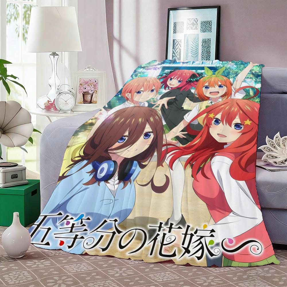 The Quintessential Quintuplets Throw Lightweight 240G Flannel Blanket Soft Skin-Friendly For Summer Cooling
