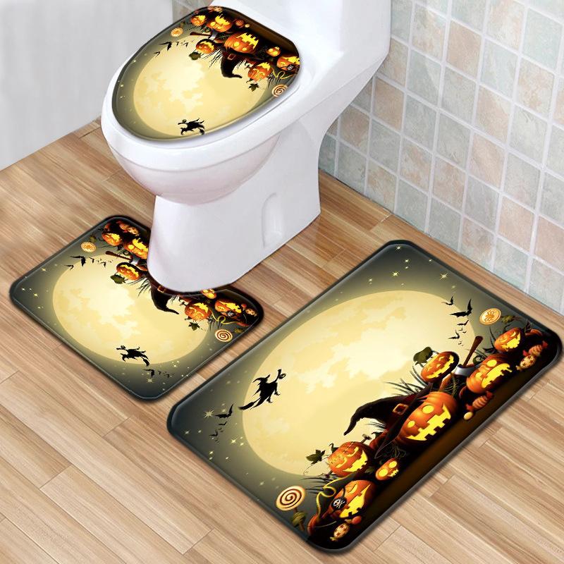 

Хэллоуин Туалетный Трехкомпонентный Коврик для Пола Ванная Комната Трехкомпонентный Ковер Придверный Коврик 45cmx75cm