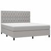 3142025 vidaXL Lit à sommier tapissier avec matelas Gris clair 160x200cm Tissu