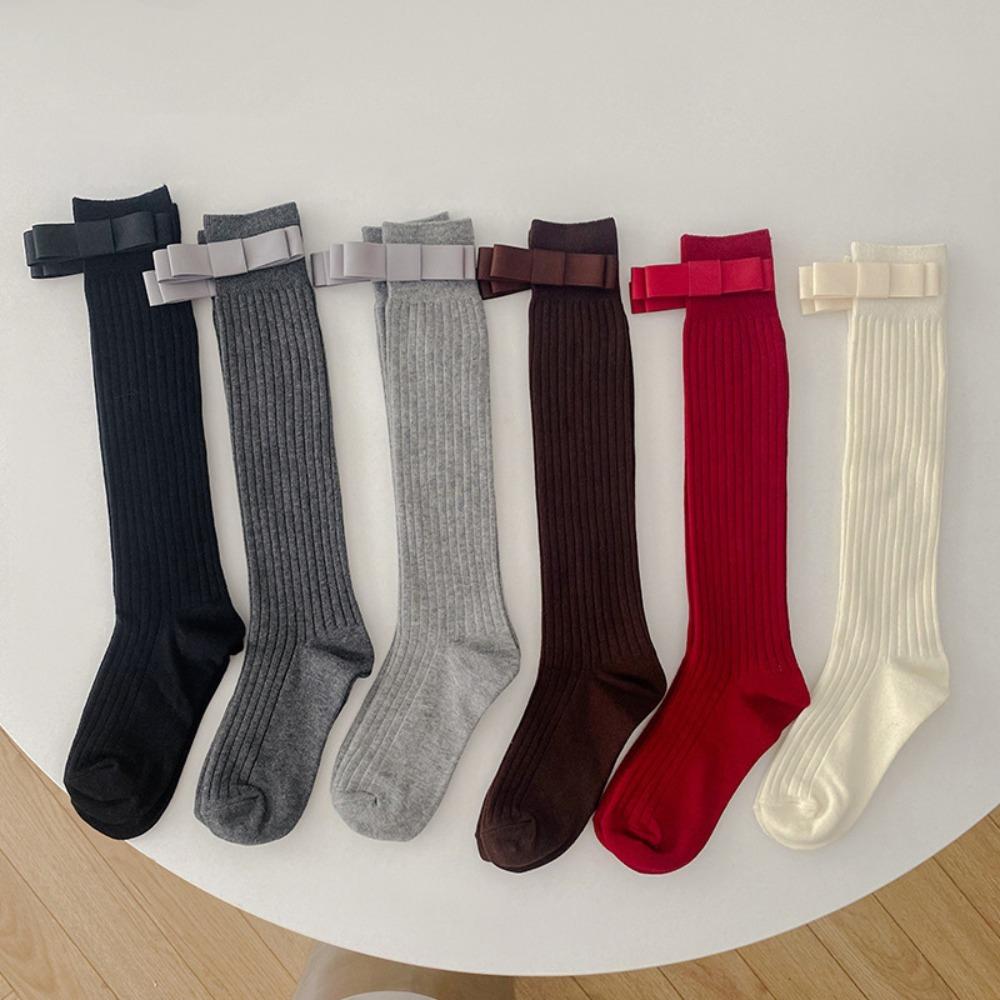 

Bowknot Female Hosiery Casual Bow Middle Tube Socks New Winter Compression Stocking Autumn Winter червоний