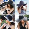 Sun Hat Widen  Brim Sun Protection Solid Color Summer Outdoor Fashion Ladies Big Brimmed Straw Hat Women Accessories