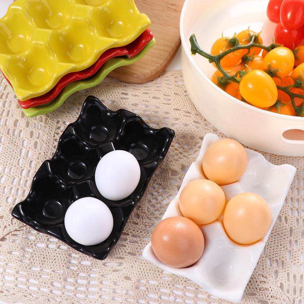 Christmas Kitchen Serving Dish Boiled Egg Ceramic Eggs Tray Egg Stand Storage Rack Egg Holder