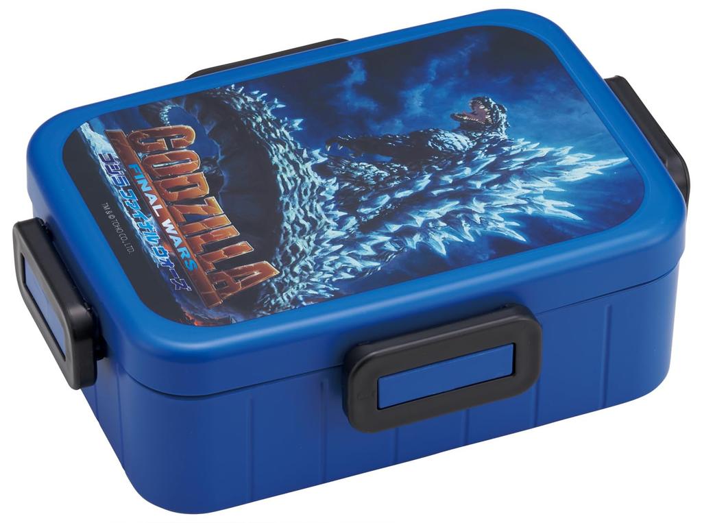 Skater Locking Bento Made in Godzilla Design for 2004 4-Point Box, 650ml, Antibacterial, Japan, YZFL7AG-A