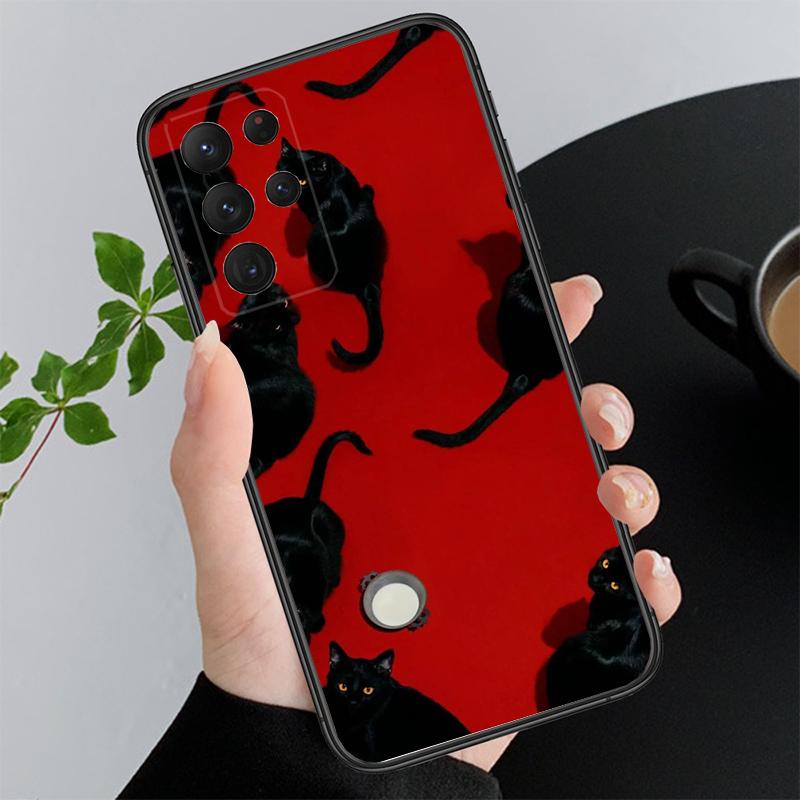 

Cute Cat Cartoon Phone Case For Samsung Galaxy S26 S25 S24 S23 S22 Ultra S23 S22 S25 Plus S24 FE S26Edge S24