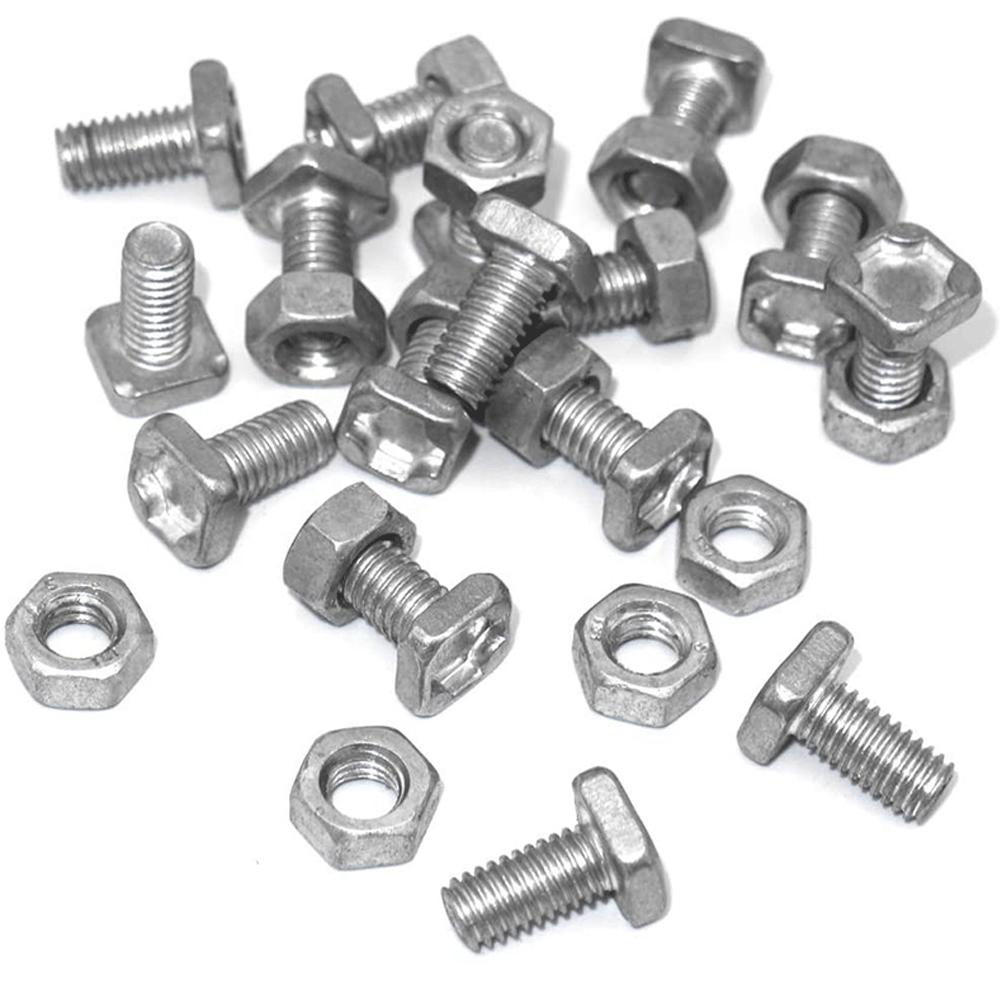 50 Stück Aluminium Muttern Set Gewächshaus Rostfreie Muttern für Terrasse Gewächshaus Zubehör