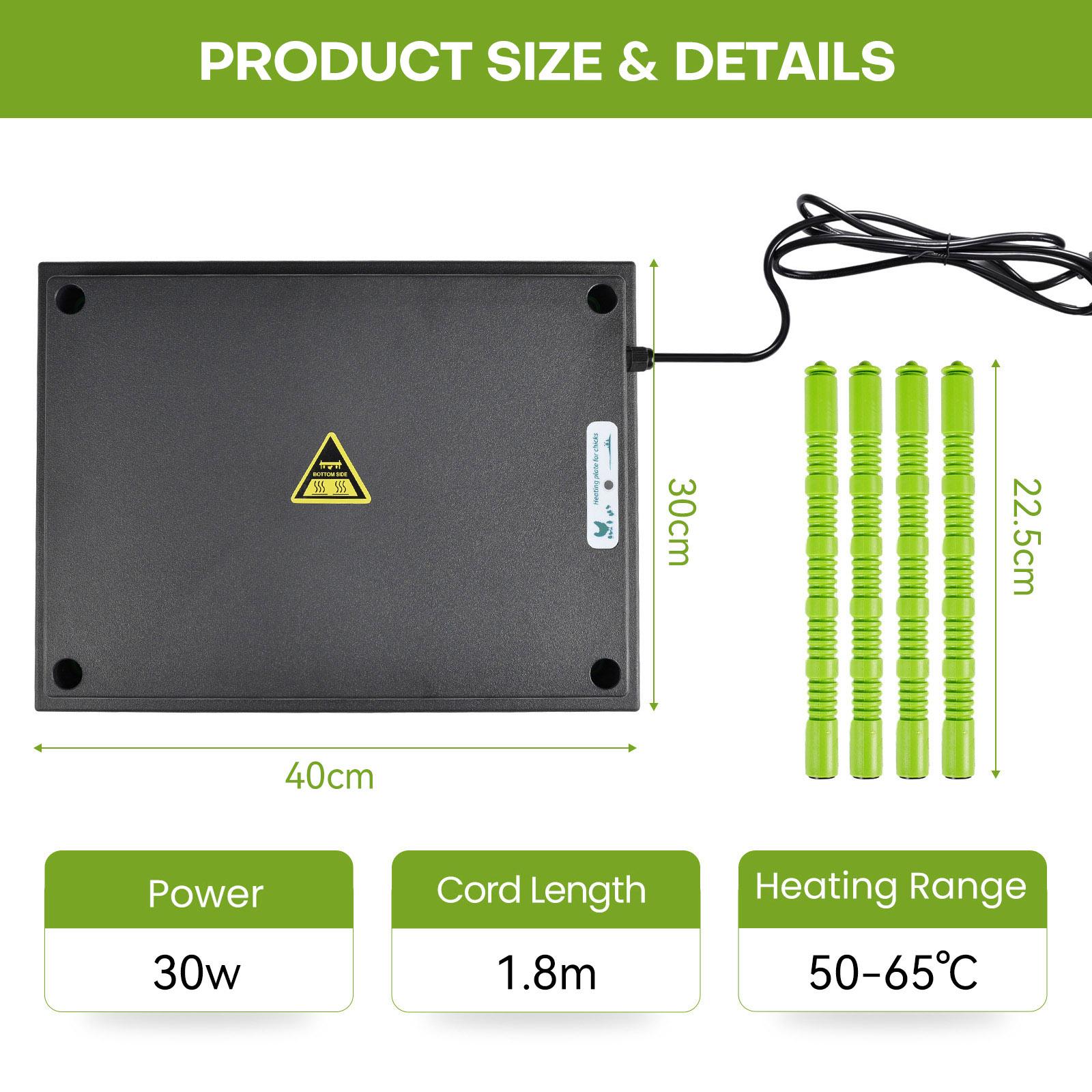 

30x40cm Chick Brooder Heating Plate Electric Adjustable Poultry Warmer for Baby Chicks Ducklings Quail Energy Saving Europlug
