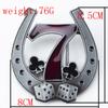 Cataramă pentru cureaua ecvestră Seria calului Cataramă netedă metalică simplă Numărul 7 Model de prune Logo-ul zarurilor de origine