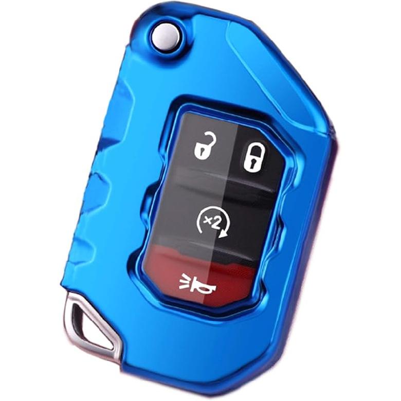 Key Fob Cover For Jeep Full Protection Soft TPU Flip Key Case Holder Compatible With 2018  Jeep Wrangler JL JLU Rubicon   Jeep Gladiator JT Sahara