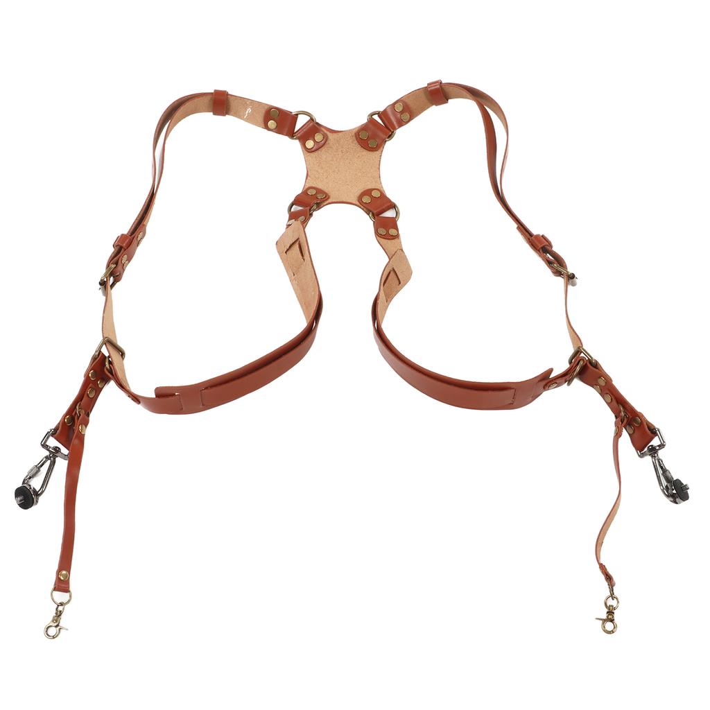 Camera Harness Strap Leather Double Shoulder Camera Strap Harness Accessories for Digital Camera SLR Camera X Type,