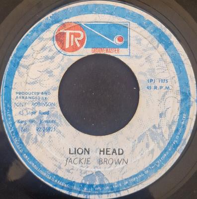 7inch Record JACKIE BROWN  Lion Head NONE TR Groovemaster 1975 Jamaica Reggae Ska  Dub Used
