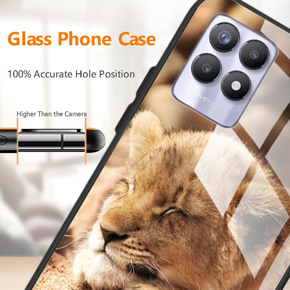 For Realme 8 4G 5G Case 8 Pro Tempered Glass Phone Case For Oppo Realme 8i RMX3151 Back Cover For Realme 8Pro Case Bumper Fundas