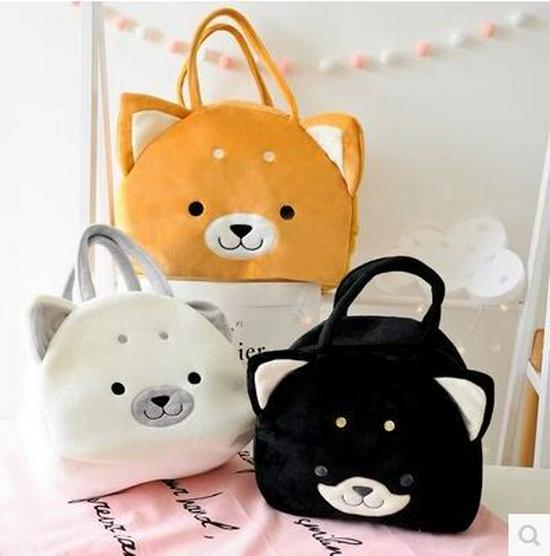 

Плюшевая сумка-тоут через плечо с собакой акита Brown Large