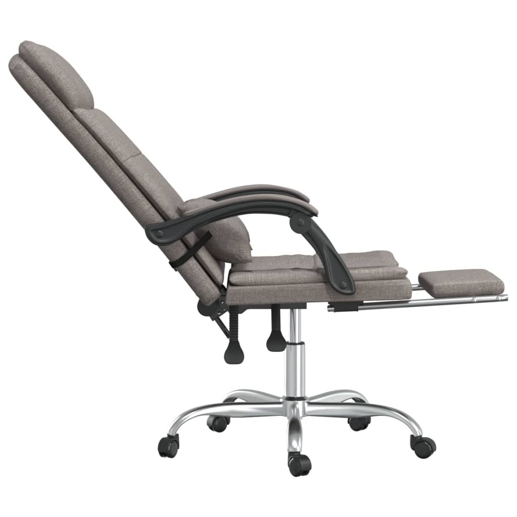 Office Chair with Massage Function Taupe Fabric