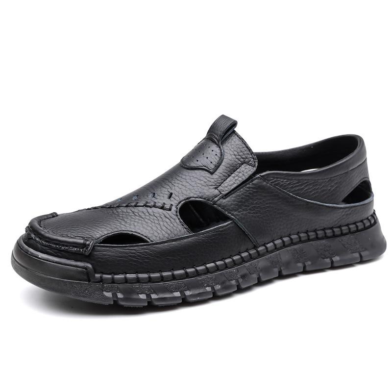 2026 New  Mens Slip On Sandals Non-Slip Men's Walking Shoes MenLeather Hollow Out Casual Shoes Handmade for Men Luxury Sandals
