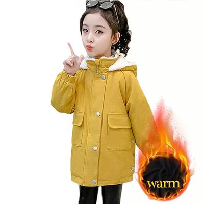 Children's Winter Lamb Cashmere Jacket Girl Velvet Warm Parker Coat