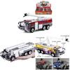 Modèle de camion de pompiers en alliage pour enfants avec lumières clignotantes et contrôle par force