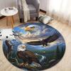 Eagle Bear Round Area Rug,Carpet Rug for Living Room Bedroom Sofa Playroom Decor,Non-slip Floor Mat