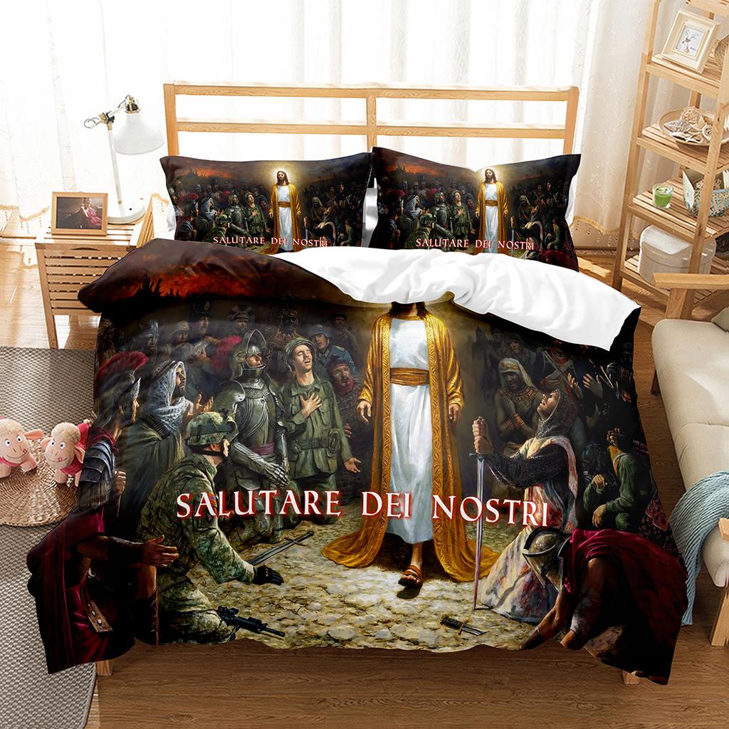 Comforter Christianity Bible Jesus Theme Religion Christian Cross Black Polyester King For Kids Adults