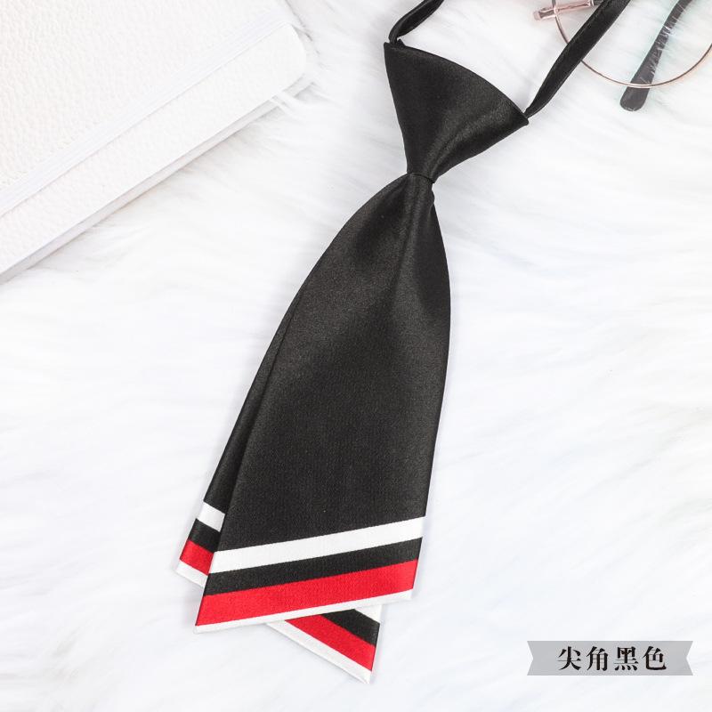 Korean Version Of Professional Sharp Corner Gray Small Tie Japanese Bow Tie Flower Ribbon Bow Student Business Women'S Tie