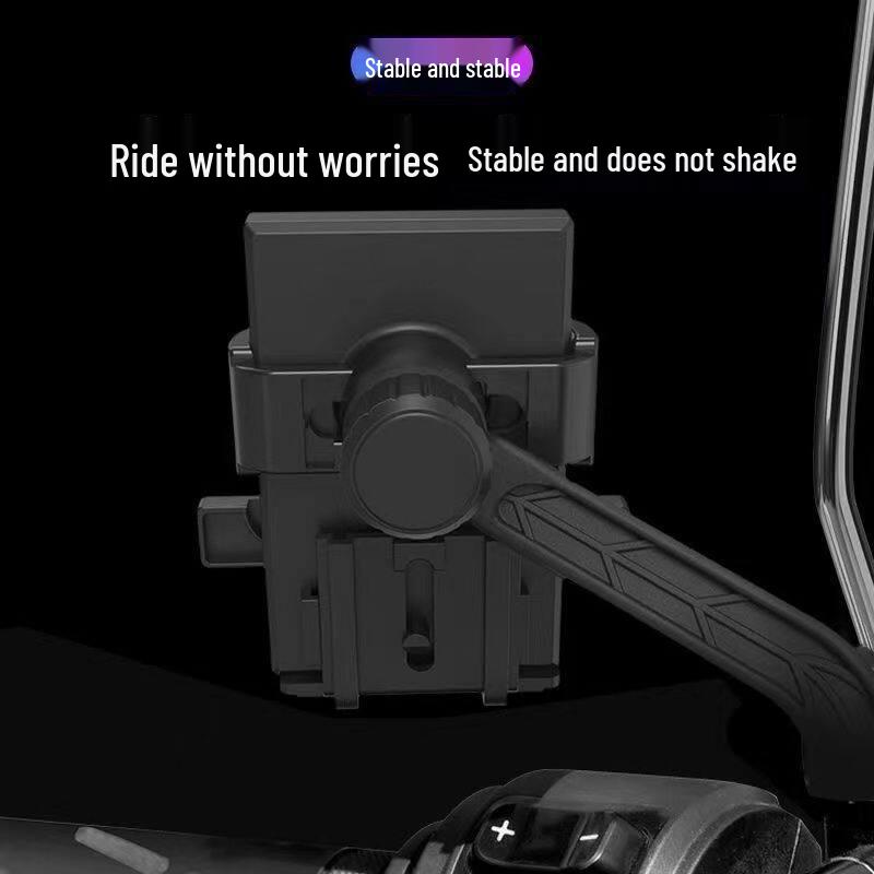 Electric Vehicle Shockproof Phone Mount for Food Delivery Riders - Motorcycle, Bicycle, and Car Navigation Holder
