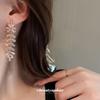 Silver Needle Korean Style Pink Zirconia Butterfly Tassel Stud Earrings - Luxurious and Exquisite Accessories for Women