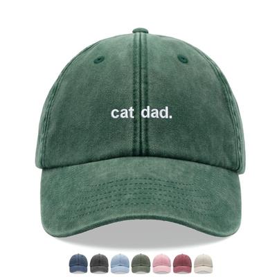 1pc "cat Dad" Retro Washed Baseball Cap Fashion Simple Leisuer Adjustable Unisex Driver Caps,suitable for Dailywear,tralve,beach