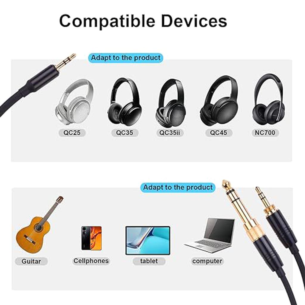 Quality 3.5mm to 2.5mm Earphone Cable for Bose QC25 QC35 QC35II QC45 NC700 Headphones Wires Perfect for Music Lovers